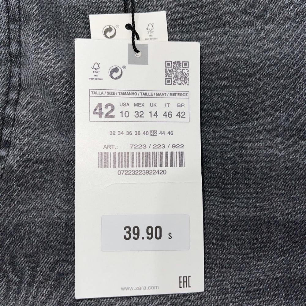 ZARA Grey High Rise Skinny Jeans